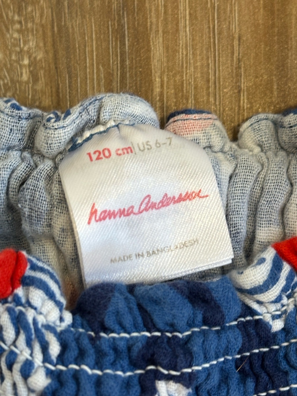 Hanna Andersson Girls Bundle Sz 6-7 Blue Floral Muslin set and Fireworks Dress - Picture 6 of 11